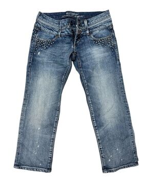 Parasuco Studded Denim Jeans Low Rise Y2K Style Size 27